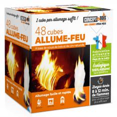 Boite de 48 cubes allume-feu par 3 et + Boite de 48 cubes allume-feu par 3 et +
