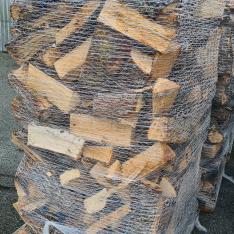 Palette de b�ches FENDUES Pr�mium en vrac 1,8 st�res bois sec < 20% humidit�